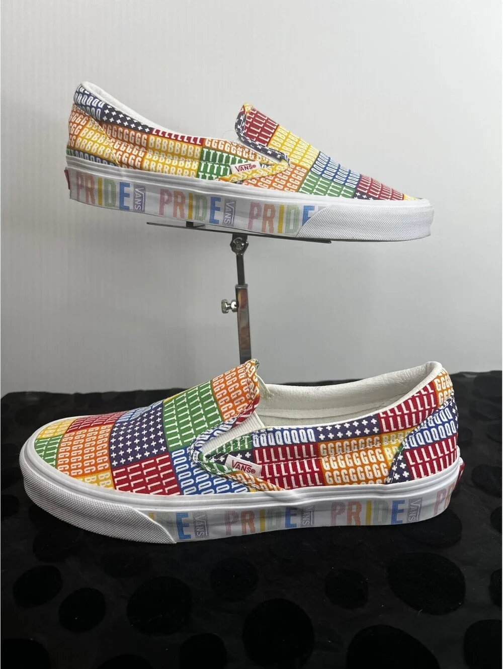 Vans Classic Slip-On Pride Rainbow Multicolor Shoes Men 8.5 Women 10 LGBT